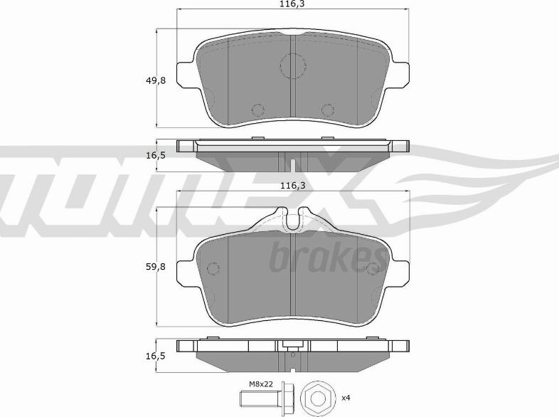 TOMEX brakes TX 18-79 - Гальмівні колодки, дискові гальма autocars.com.ua