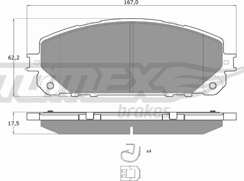 TOMEX brakes TX 18-80 - Гальмівні колодки, дискові гальма autocars.com.ua