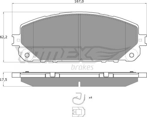 TOMEX brakes TX 18-80 - Гальмівні колодки, дискові гальма autocars.com.ua