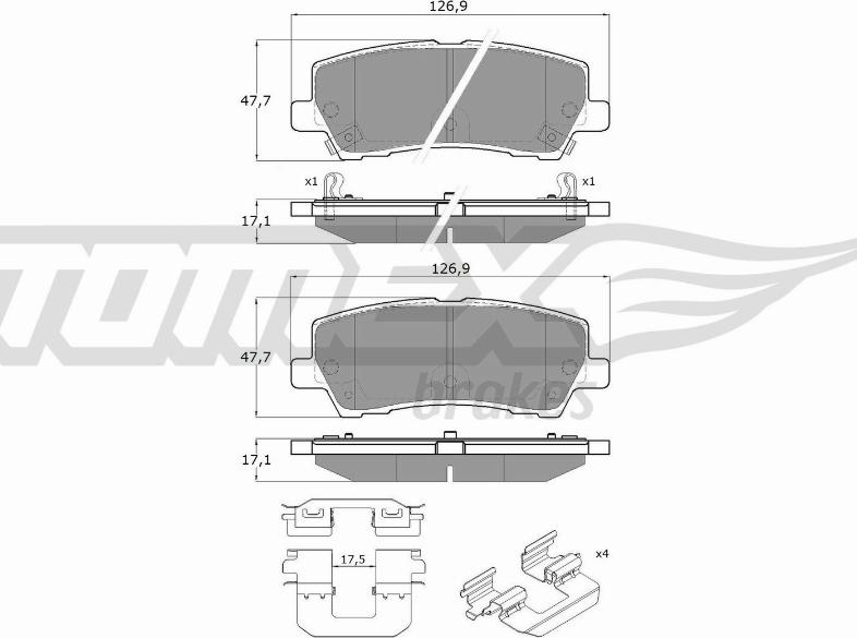 TOMEX brakes TX 18-97 - Тормозные колодки, дисковые, комплект autodnr.net