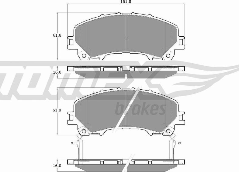 TOMEX brakes TX 18-99 - Гальмівні колодки, дискові гальма autocars.com.ua