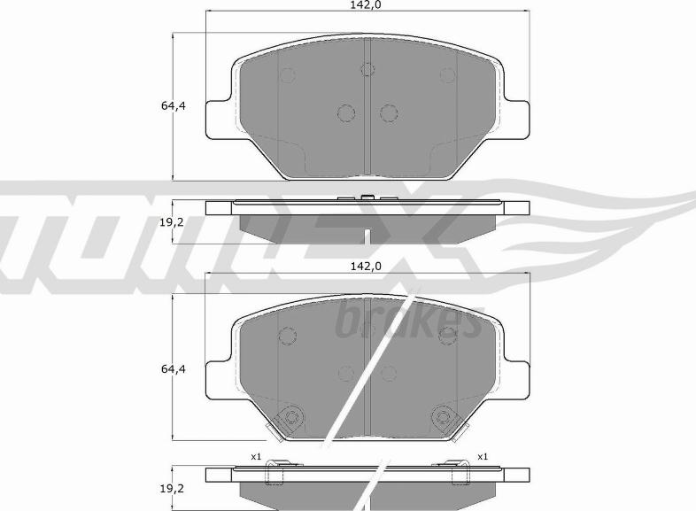 TOMEX brakes TX 19-10 - Гальмівні колодки, дискові гальма autocars.com.ua