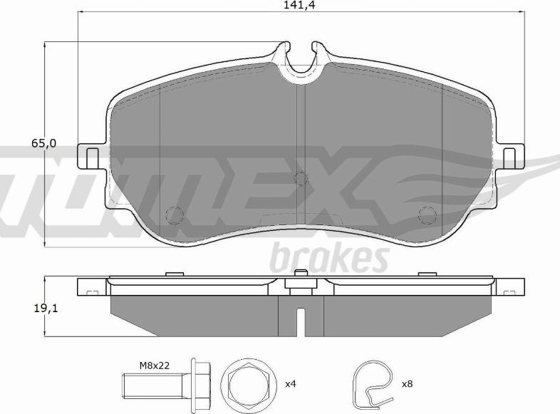 TOMEX brakes TX 19-14 - Гальмівні колодки, дискові гальма autocars.com.ua