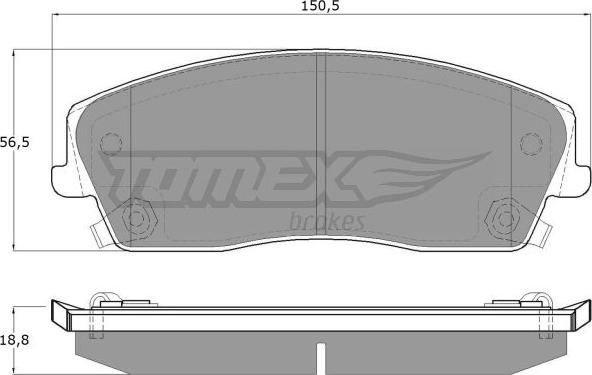 TOMEX brakes TX 19-18 - Гальмівні колодки, дискові гальма autocars.com.ua