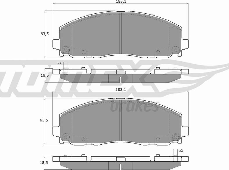 TOMEX brakes TX 19-19 - Гальмівні колодки, дискові гальма autocars.com.ua