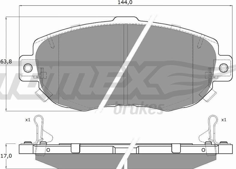 TOMEX brakes TX 19-34 - Гальмівні колодки, дискові гальма autocars.com.ua