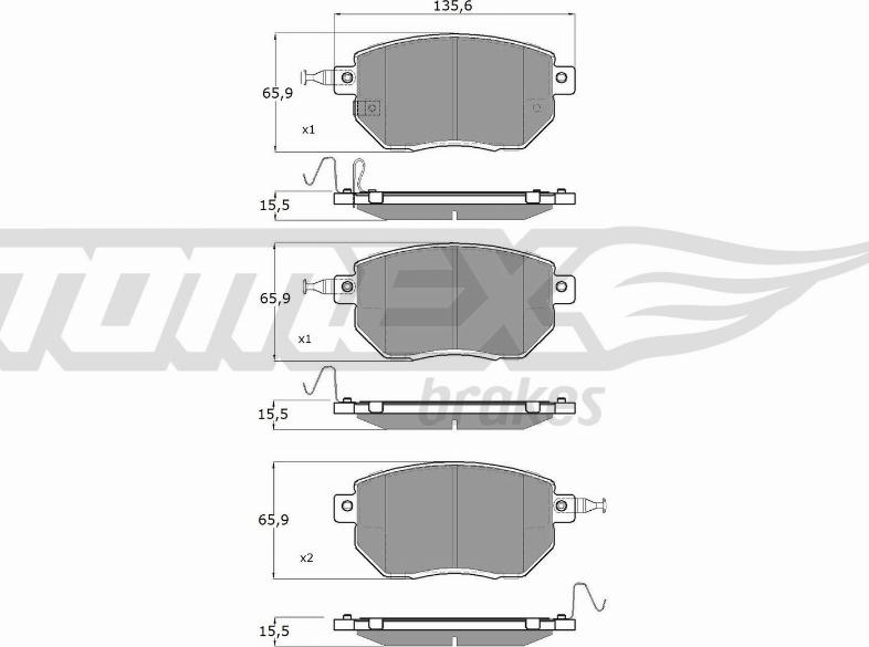 TOMEX brakes TX 19-39 - Гальмівні колодки, дискові гальма autocars.com.ua