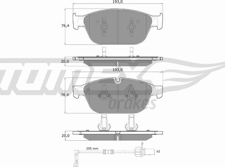 TOMEX brakes TX 19-40 - Тормозные колодки, дисковые, комплект autodnr.net