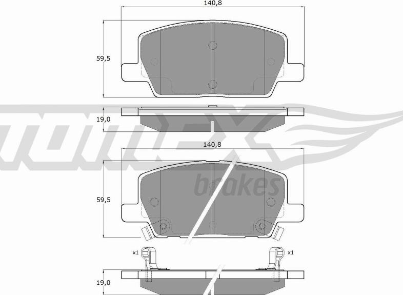 TOMEX brakes TX 19-55 - Гальмівні колодки, дискові гальма autocars.com.ua