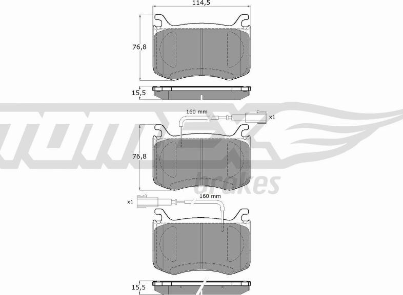 TOMEX brakes TX 19-56 - Гальмівні колодки, дискові гальма autocars.com.ua