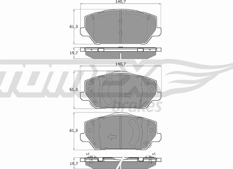 TOMEX brakes TX 19-60 - Гальмівні колодки, дискові гальма autocars.com.ua