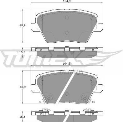 TOMEX brakes TX 19-62 - Гальмівні колодки, дискові гальма autocars.com.ua