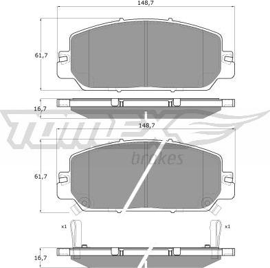 TOMEX brakes TX 19-65 - Гальмівні колодки, дискові гальма autocars.com.ua