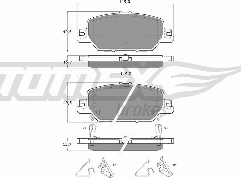 TOMEX brakes TX 19-66 - Гальмівні колодки, дискові гальма autocars.com.ua