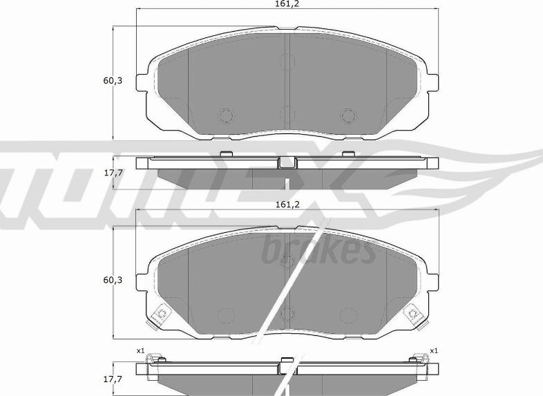 TOMEX brakes TX 19-68 - Гальмівні колодки, дискові гальма autocars.com.ua