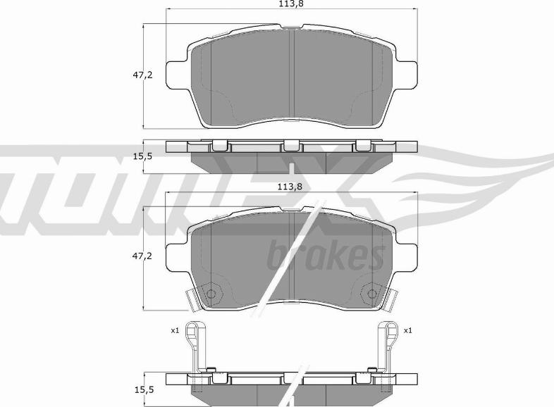 TOMEX brakes TX 19-69 - Тормозные колодки, дисковые, комплект autodnr.net