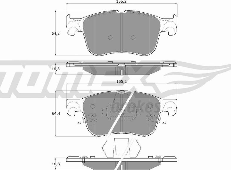 TOMEX brakes TX 19-70 - Гальмівні колодки, дискові гальма autocars.com.ua