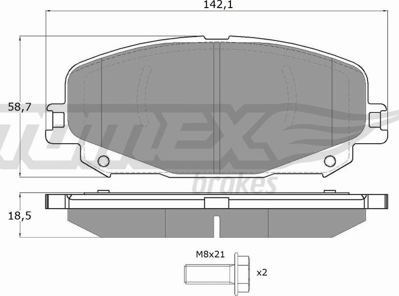 TOMEX brakes TX 19-74 - Гальмівні колодки, дискові гальма autocars.com.ua