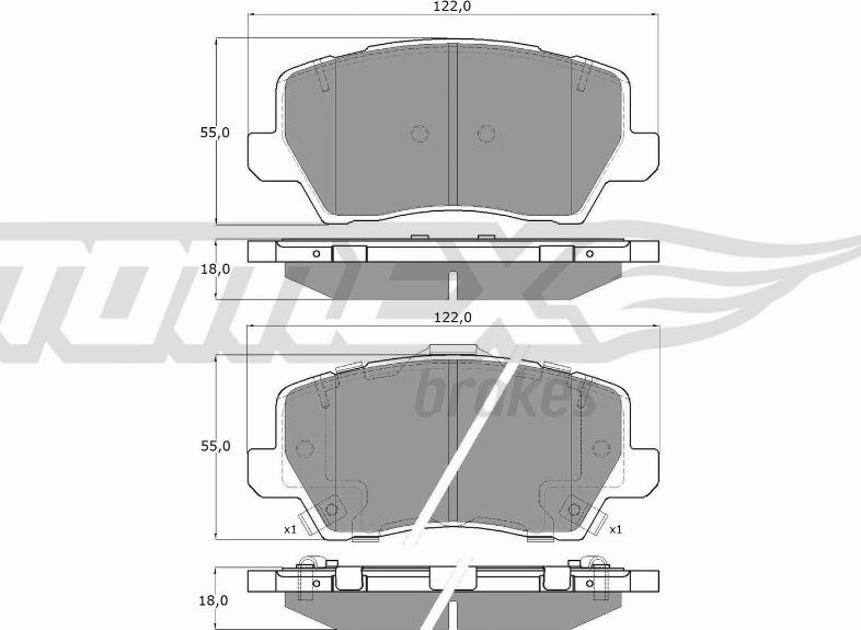 TOMEX brakes TX 19-75 - Гальмівні колодки, дискові гальма autocars.com.ua