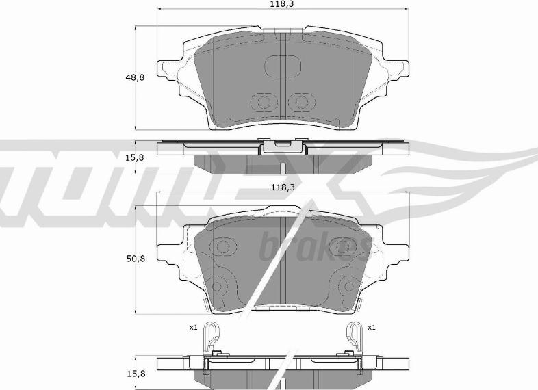 TOMEX brakes TX 19-83 - Гальмівні колодки, дискові гальма autocars.com.ua