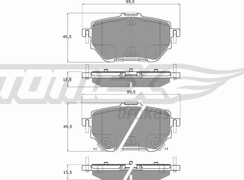 TOMEX brakes TX 19-84 - Гальмівні колодки, дискові гальма autocars.com.ua