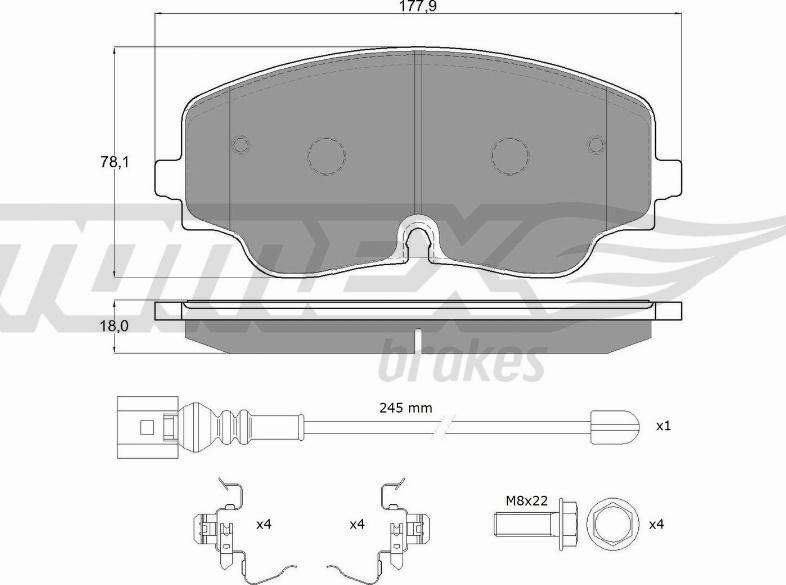 TOMEX brakes TX 19-87 - Тормозные колодки, дисковые, комплект autodnr.net