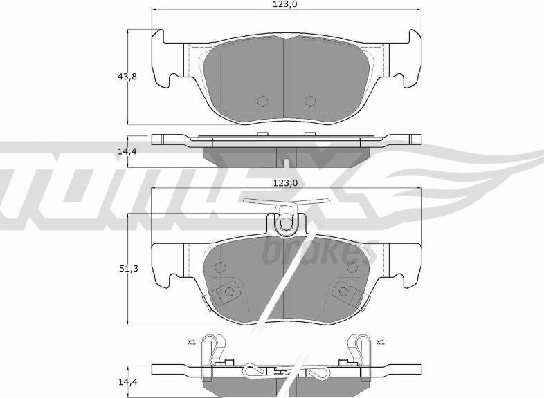 TOMEX brakes TX 19-89 - Гальмівні колодки, дискові гальма autocars.com.ua