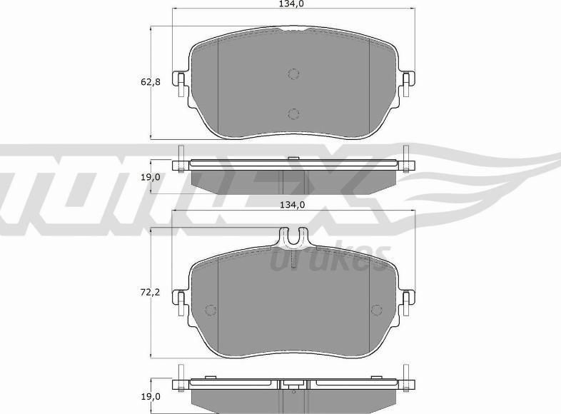 TOMEX brakes TX 19-90 - Гальмівні колодки, дискові гальма autocars.com.ua