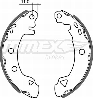 TOMEX brakes TX 21-02 - Комплект гальм, барабанний механізм autocars.com.ua