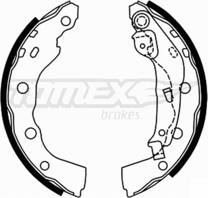 TOMEX brakes TX 22-00 - Комплект гальм, барабанний механізм autocars.com.ua