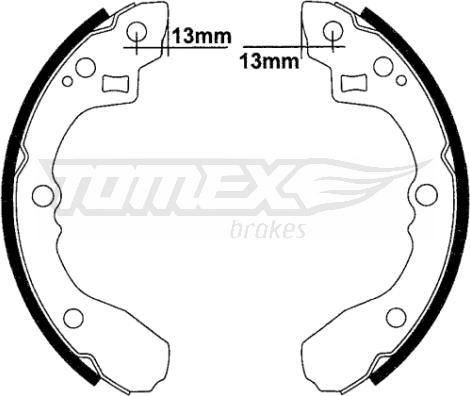 TOMEX brakes TX 22-33 - Комплект гальм, барабанний механізм autocars.com.ua