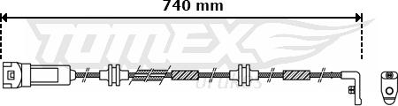 TOMEX brakes TX 30-33 - Сигналізатор, знос гальмівних колодок autocars.com.ua