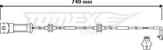 TOMEX brakes TX 30-76 - Сигнализатор, износ тормозных колодок autodnr.net