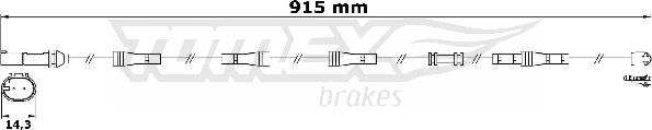 TOMEX brakes TX 31-19 - Сигналізатор, знос гальмівних колодок autocars.com.ua