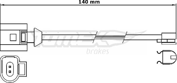 TOMEX brakes TX 31-25 - Сигналізатор, знос гальмівних колодок autocars.com.ua