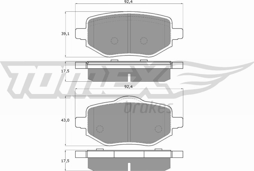 TOMEX brakes TX 60-02 - Гальмівні колодки, дискові гальма autocars.com.ua