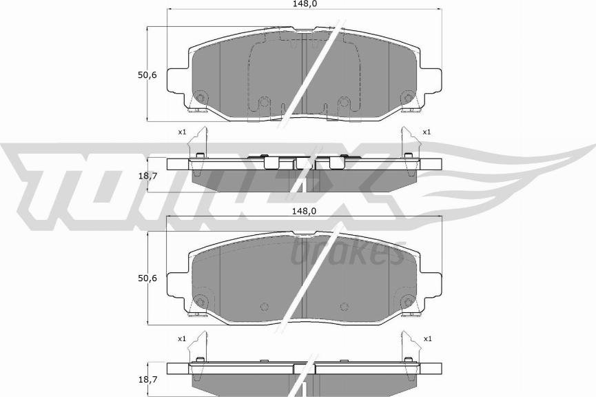 TOMEX brakes TX 60-04 - Гальмівні колодки, дискові гальма autocars.com.ua