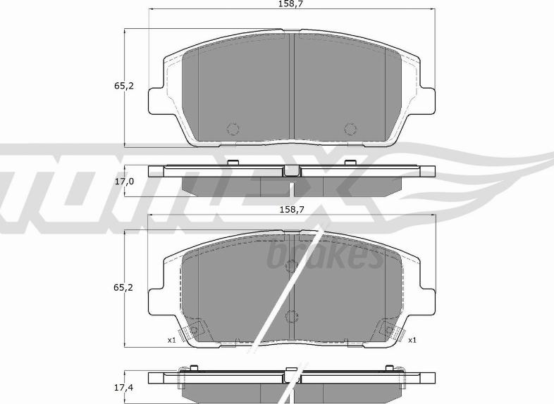 TOMEX brakes TX 60-05 - Гальмівні колодки, дискові гальма autocars.com.ua