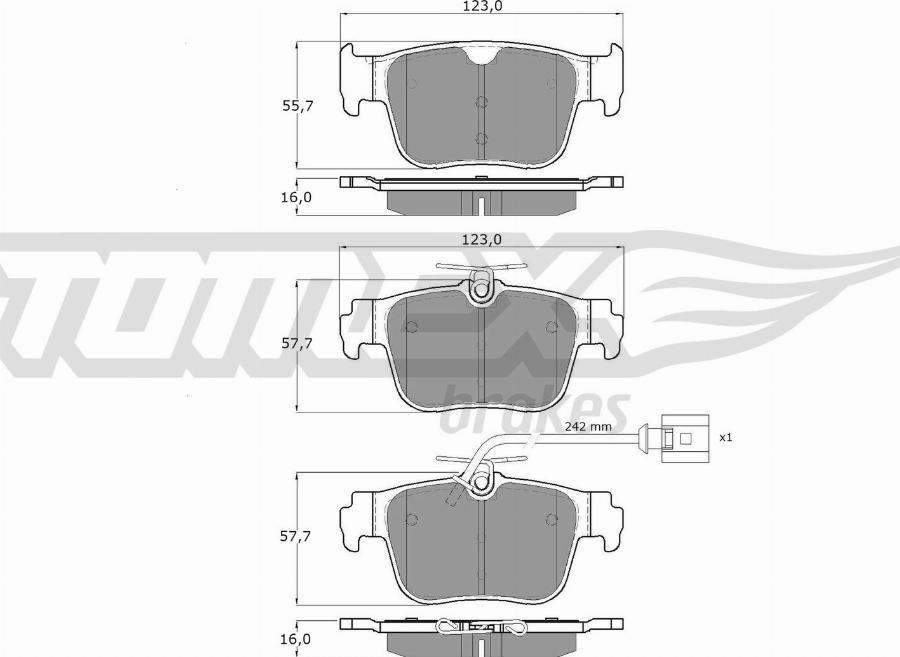 TOMEX brakes TX 60-101 - Тормозные колодки, дисковые, комплект autodnr.net