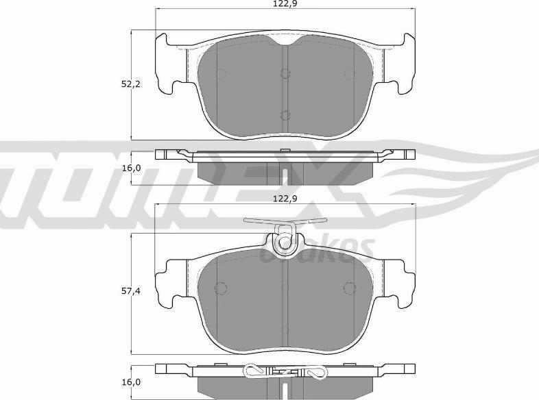 TOMEX brakes TX 60-11 - Гальмівні колодки, дискові гальма autocars.com.ua