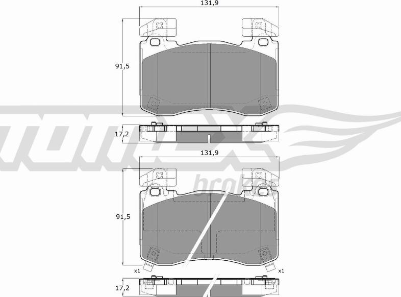 TOMEX brakes TX 60-13 - Гальмівні колодки, дискові гальма autocars.com.ua