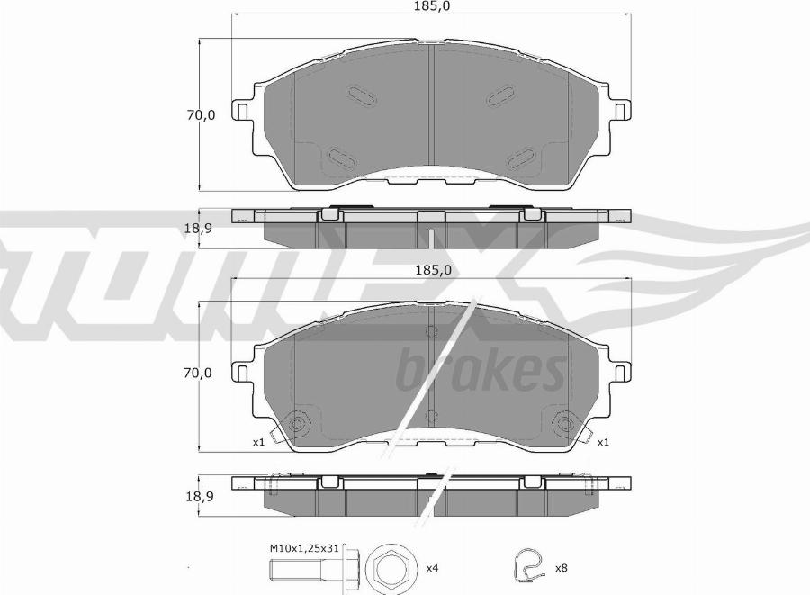 TOMEX brakes TX 60-23 - Гальмівні колодки, дискові гальма autocars.com.ua