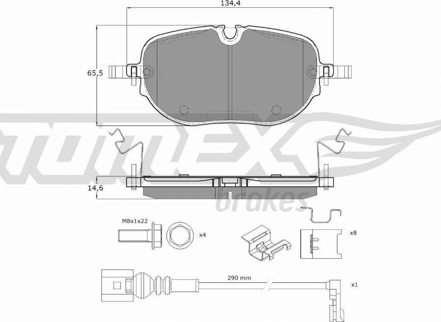 TOMEX brakes TX 60-41 - Тормозные колодки, дисковые, комплект autodnr.net