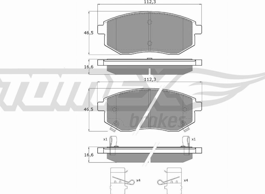TOMEX brakes TX 60-43 - Гальмівні колодки, дискові гальма autocars.com.ua