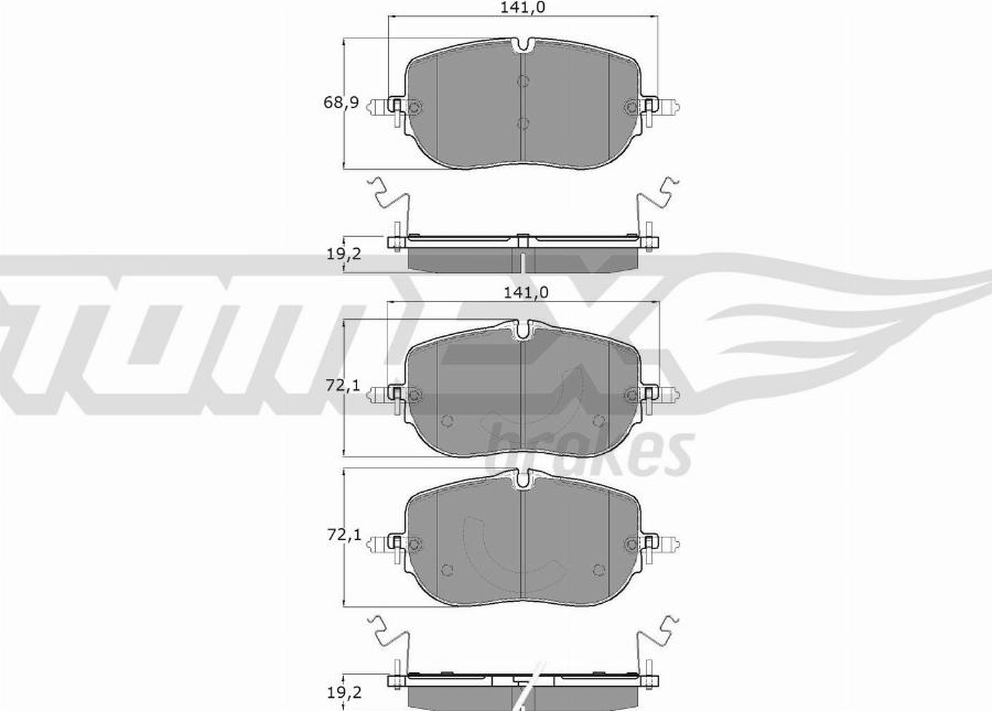 TOMEX brakes TX 60-52 - Тормозные колодки, дисковые, комплект autodnr.net