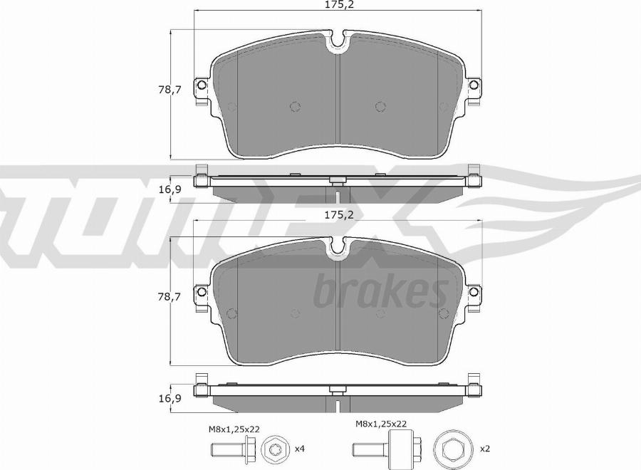 TOMEX brakes TX 60-55 - Тормозные колодки, дисковые, комплект autodnr.net