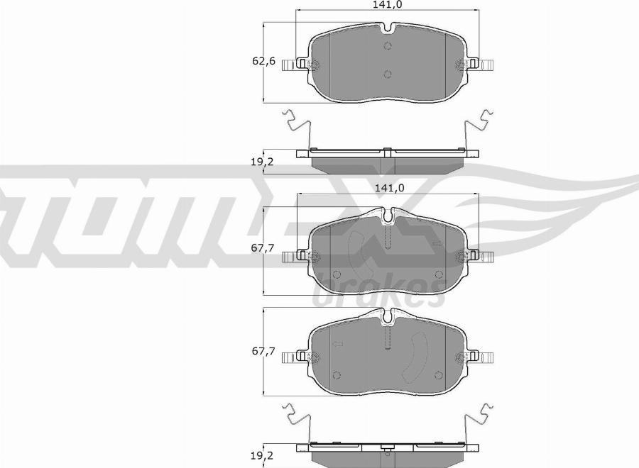 TOMEX brakes TX 60-72 - Тормозные колодки, дисковые, комплект autodnr.net