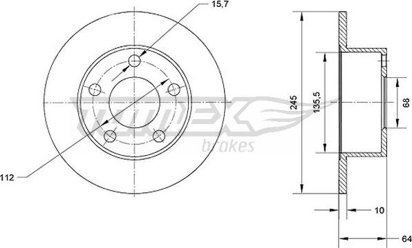 TOMEX brakes TX 70-02 - Гальмівний диск autocars.com.ua