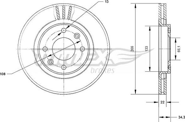 TOMEX brakes TX 70-05 - Тормозной диск autodnr.net