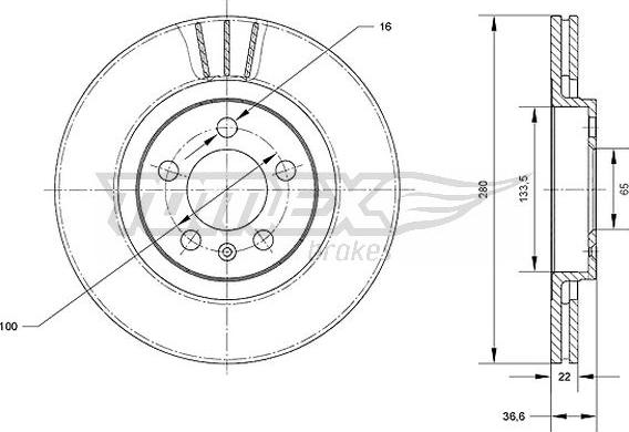 TOMEX brakes TX 70-09 - Тормозной диск autodnr.net